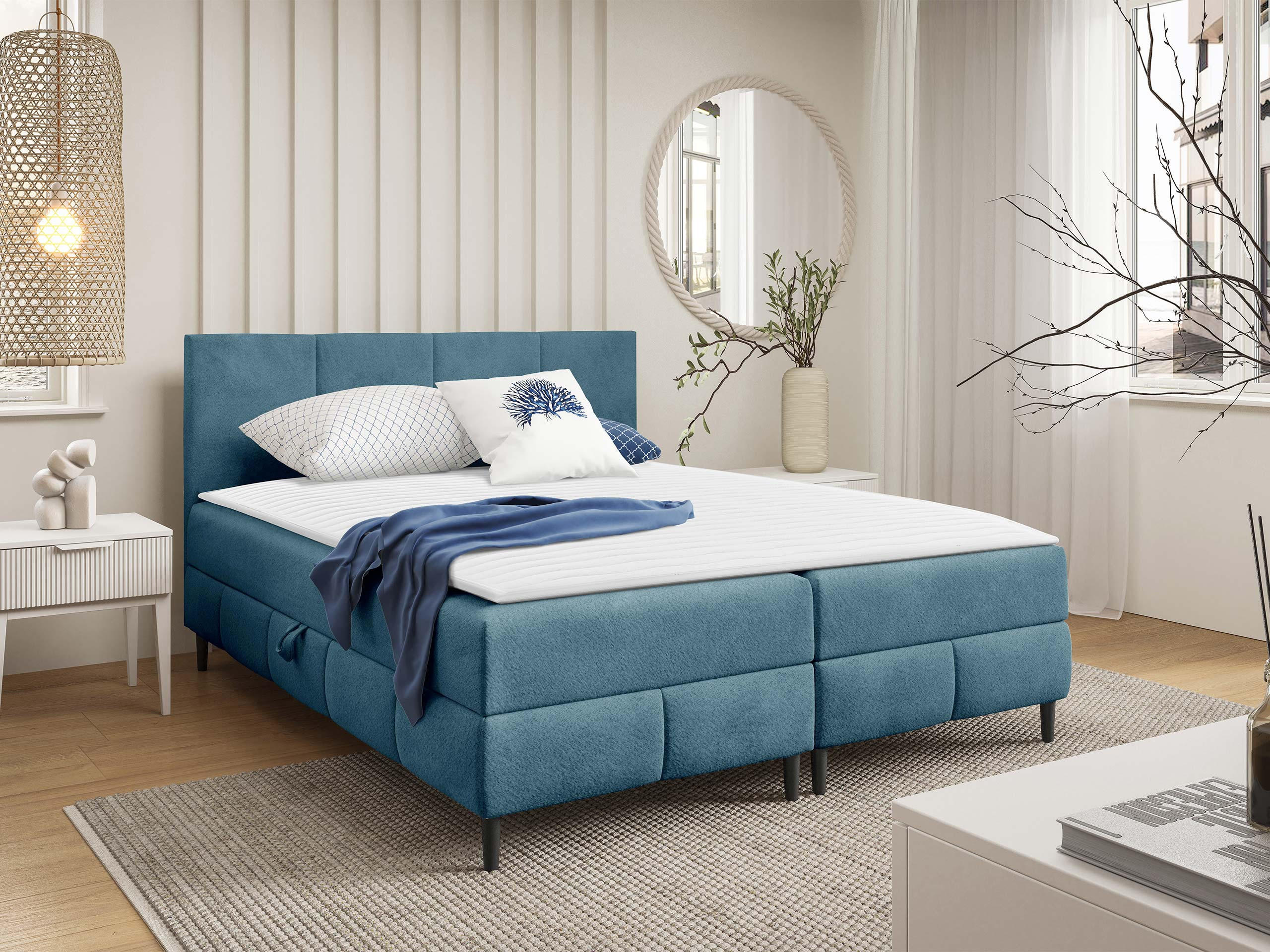 BOXBETT Box Best 2 - Blau/Schwarz, Holz/Holzwerkstoff (160/200cm) - MIRJAN24