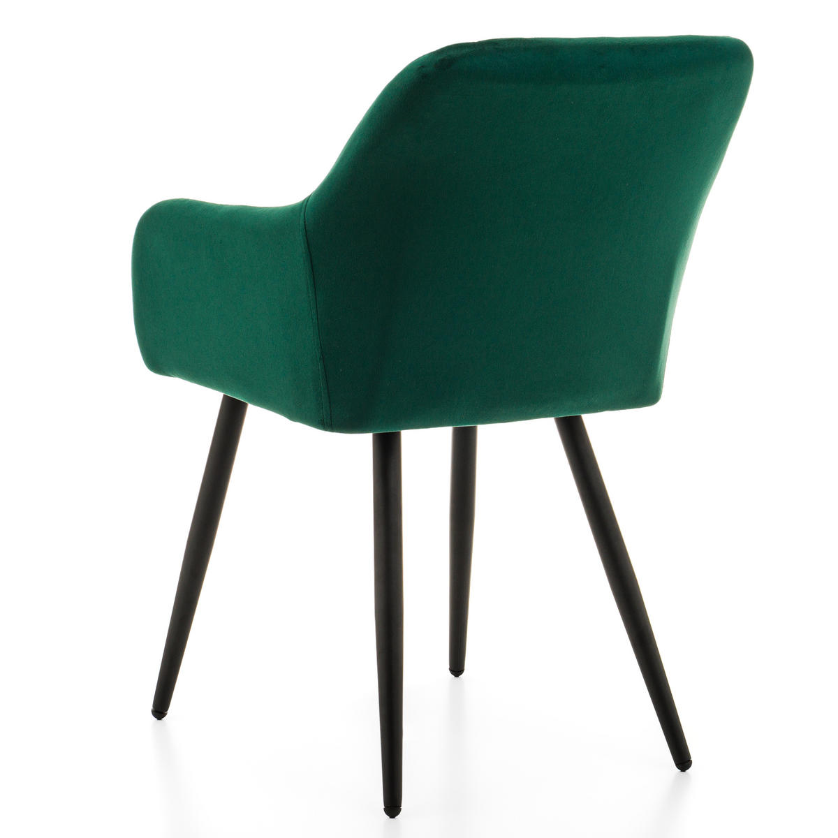 STUHL TODI gepolstert mit Steppung - grün - Samt Velours - Schwarz/Grün, Textil/Metall (56/85/62cm) - NEW HOME