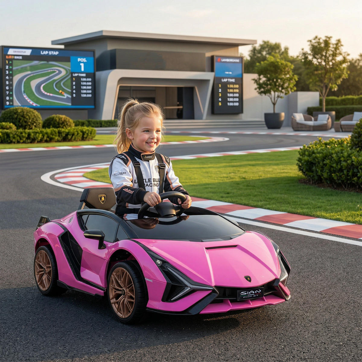 KINDER-ELEKTROAUTO DE-06136 Lamborghini lizenziert mit Fernsteuerung Rosa - Pink, Kunststoff/Metall (108/62/40cm) - ComfortXL