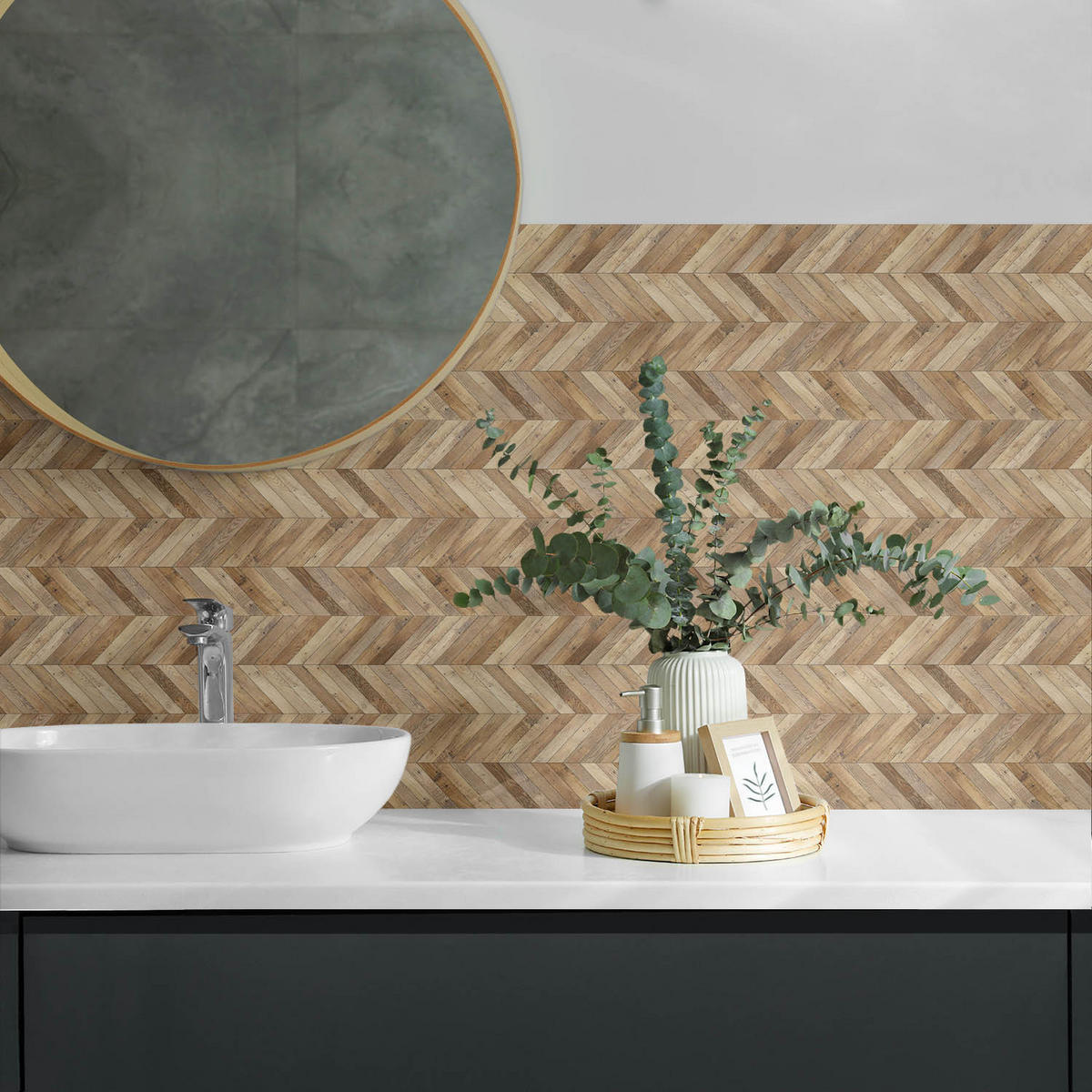 WANDPANEEL 10x 40x20 cm selbstklebend Veythra - Braun, Kunststoff (20/1.6/40cm) - Wallfluent