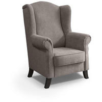 OHRENSESSEL Leonardo hellbraun - Hellbraun, Holz/Textil (88/118/86cm) - Beautysofa