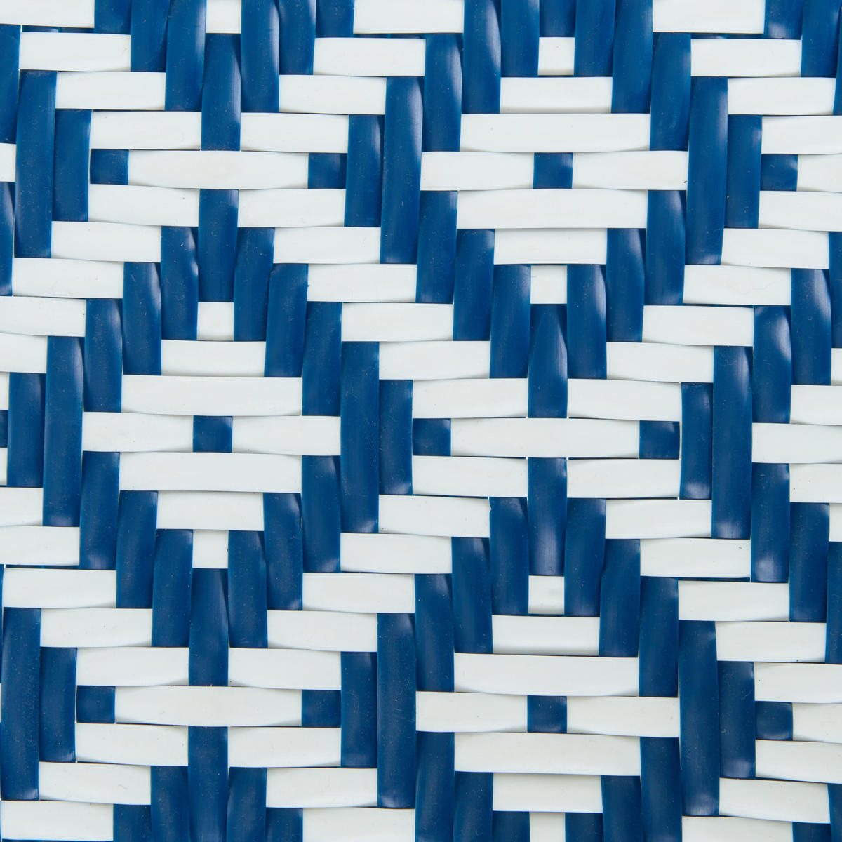 BISTROTISCH Outdoor 80 cm 80 cm Polyrattan Blau/Weiß Caspri - Blau/Weiß, Kunststoff (80/80/77cm) - Beliani
