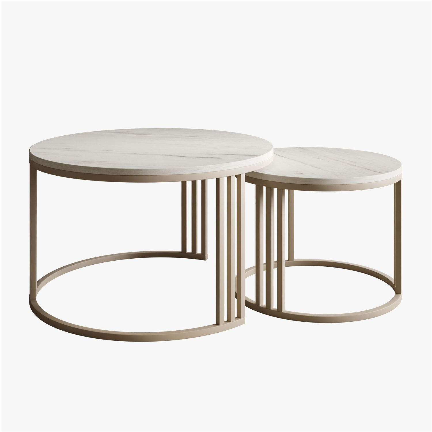 Lookway Couchtisch Kaschmir, Weiß 70x49x70 cm