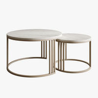 COUCHTISCH LORI 2in1 KASCHMIR MAT / Levanto Marmor - Kaschmir/Weiß, Holzwerkstoff (70/70/49cm) - Lookway