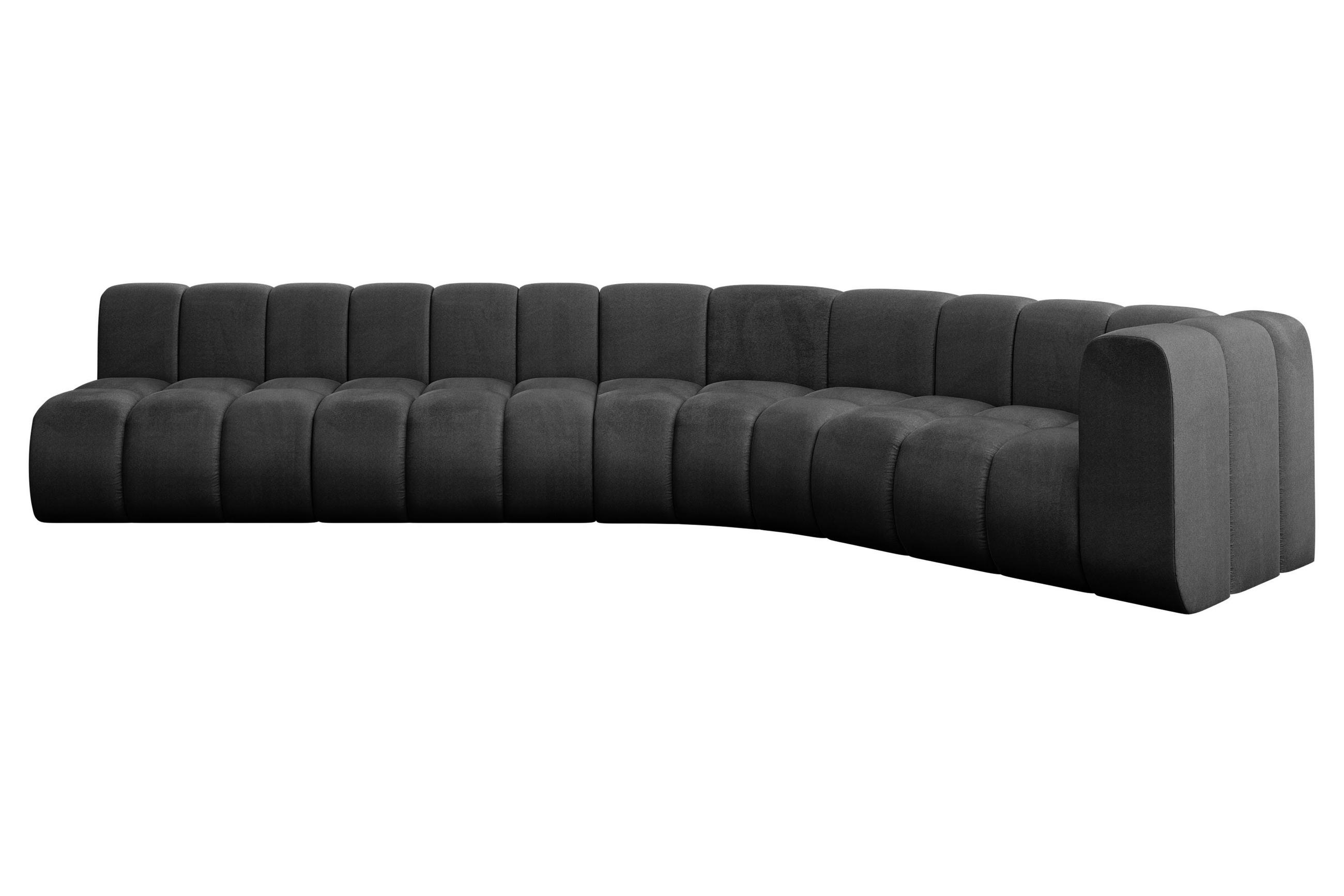 ECKSOFA modulares Sofa Karex-L2 - 399x194x70 cm Schwarz - Schwarz, Holzwerkstoff/Textil (399/194cm) - ALTDECOR