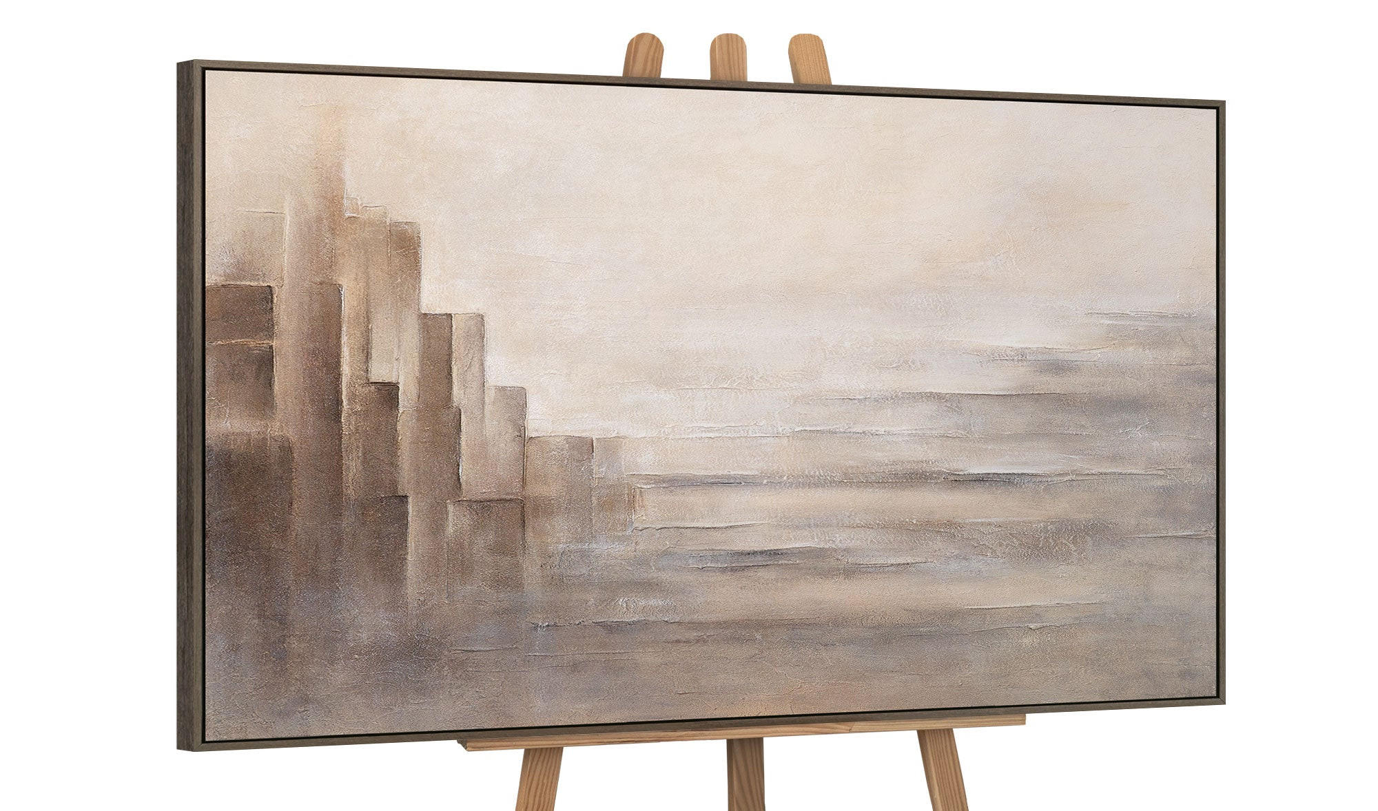 GEMÄLDE Grenzen der Illusion Schattenfugenrahmen Grau 140x100 cm - Grau, Holz (140/100cm) - YS-art gallery