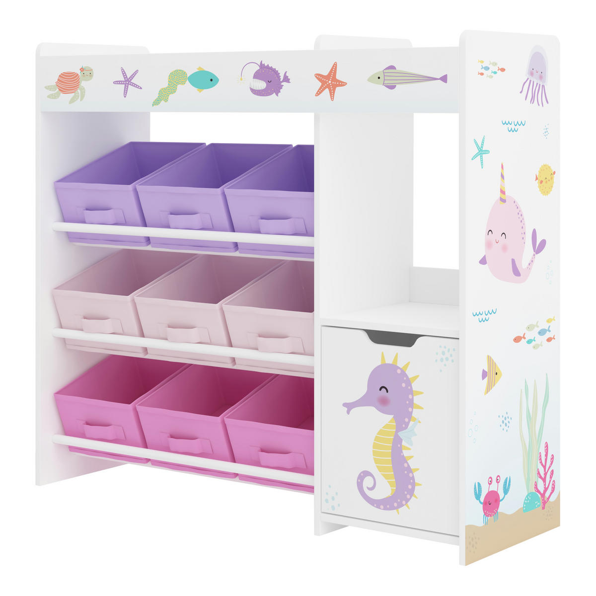 KINDERREGAL Søndreland - Pink/Lila, Holzwerkstoff (90/80/29.5cm) - [en.casa]