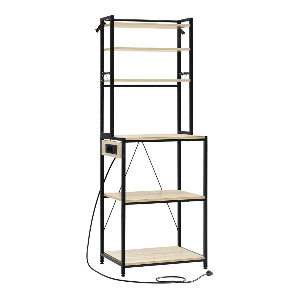KÜCHENREGAL Steckdose 60x167x40 cm Eiche Standregal - Eichefarben, Metall (60/167/40cm) - Kaket