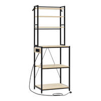 KÜCHENREGAL Steckdose 60x167x40 cm Eiche Standregal - Eichefarben, Metall (60/167/40cm) - Kaket