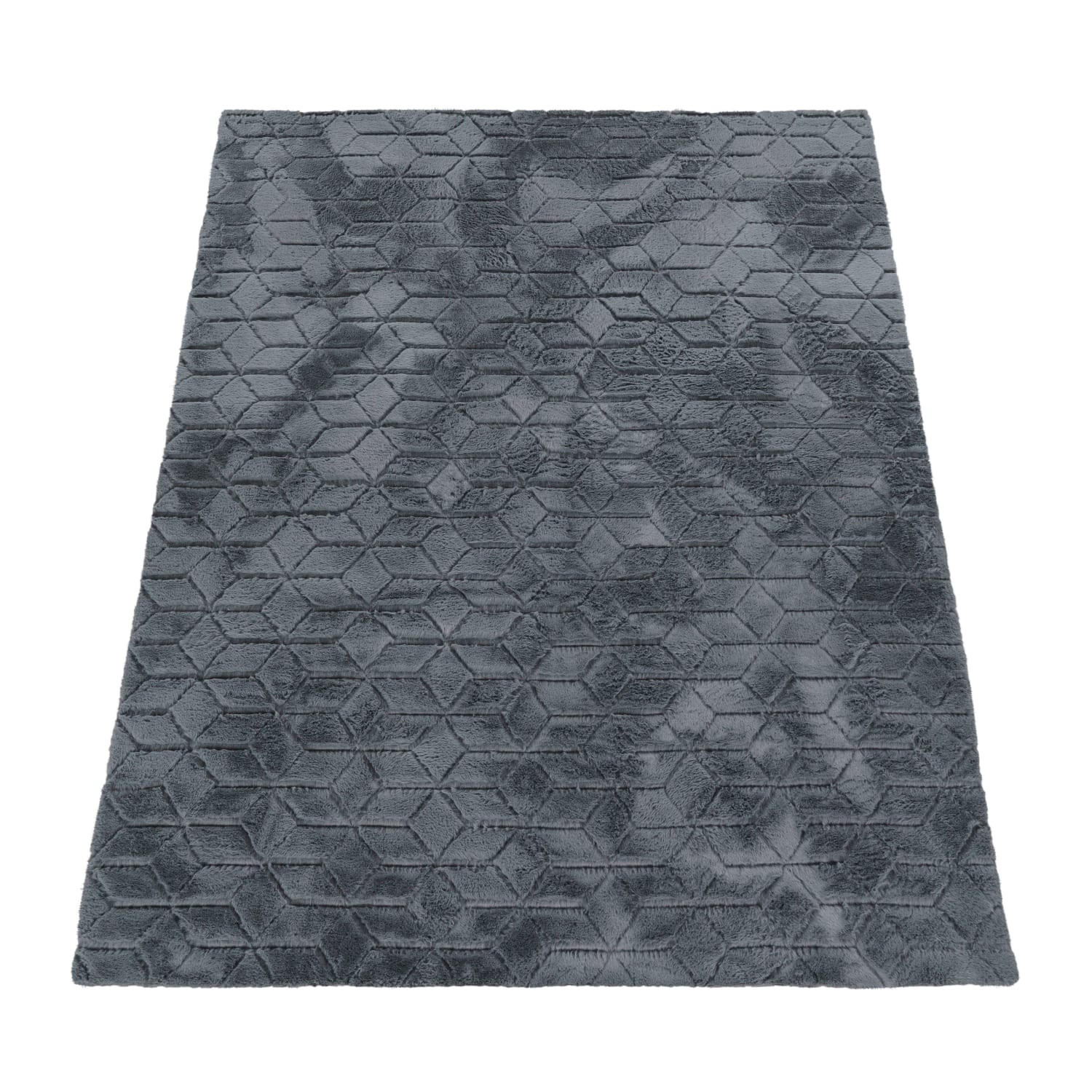 Paco Home Hochflorteppich Anthrazit 80x150 cm