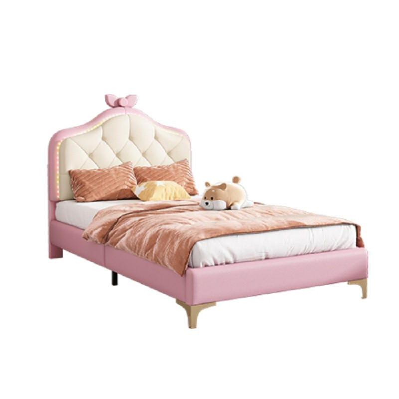 KINDERBETT 90/200 cm in Weiß & Rosa mit LED - Rosa, Holzwerkstoff/Textil (90/200cm) - WISHDOR