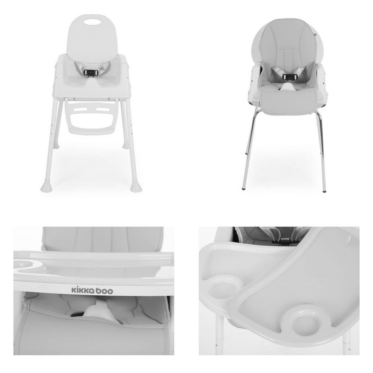 HOCHSTUHL Creamy 2in1 grau Tablet abnehmbar, Höhe verstellbar, 3-Punkt-Gurt - Grau, Kunststoff (53/101/70cm) - Kikka boo