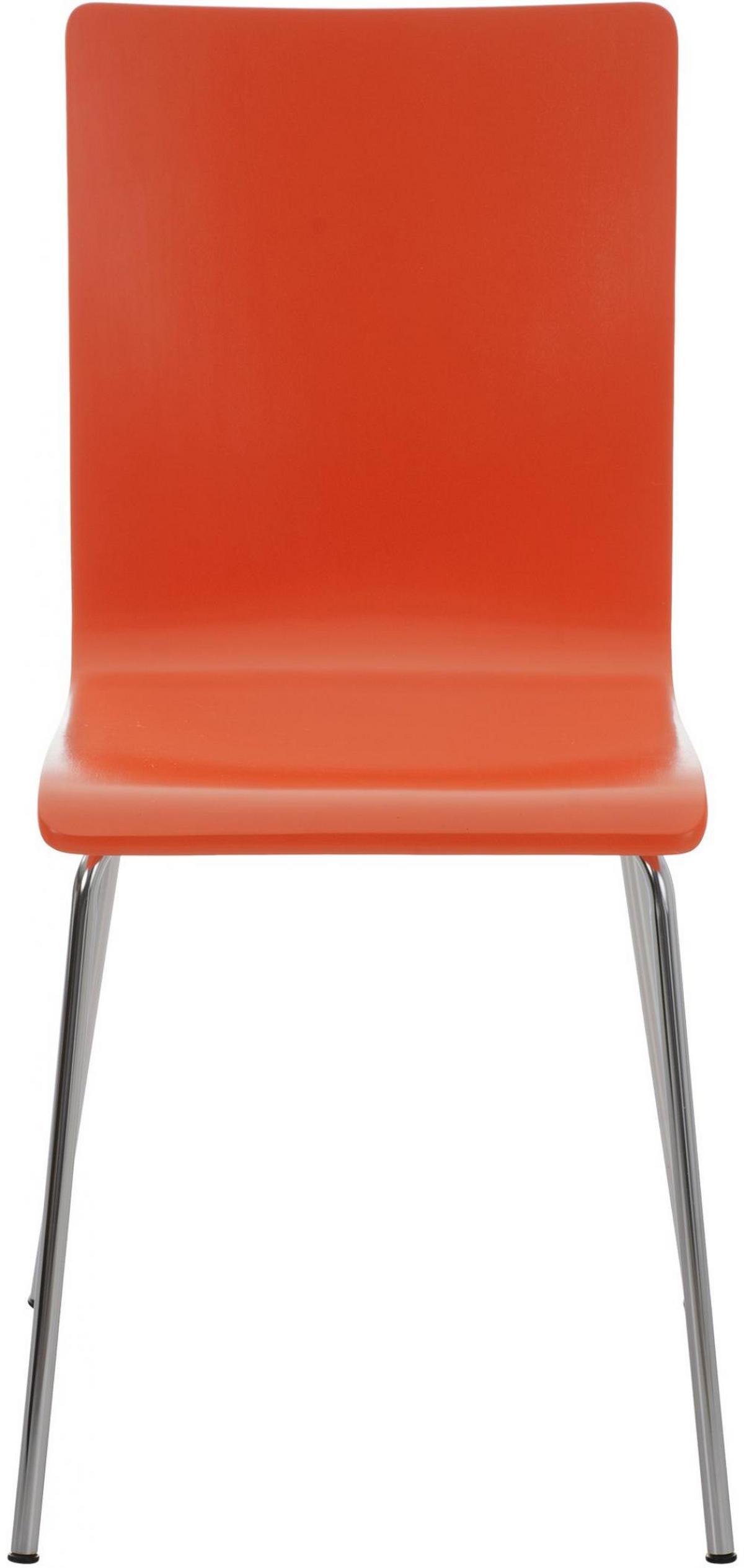 BESUCHERSTUHL 16er Set Holz orange - Orange, Holz/Metall (43/87/47cm) - CLP