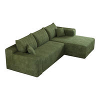 ECKSOFA DE-34833 2-Sitzer Chaiselongue rechts Grün - Grün, Textil (151/241cm) - ComfortXL