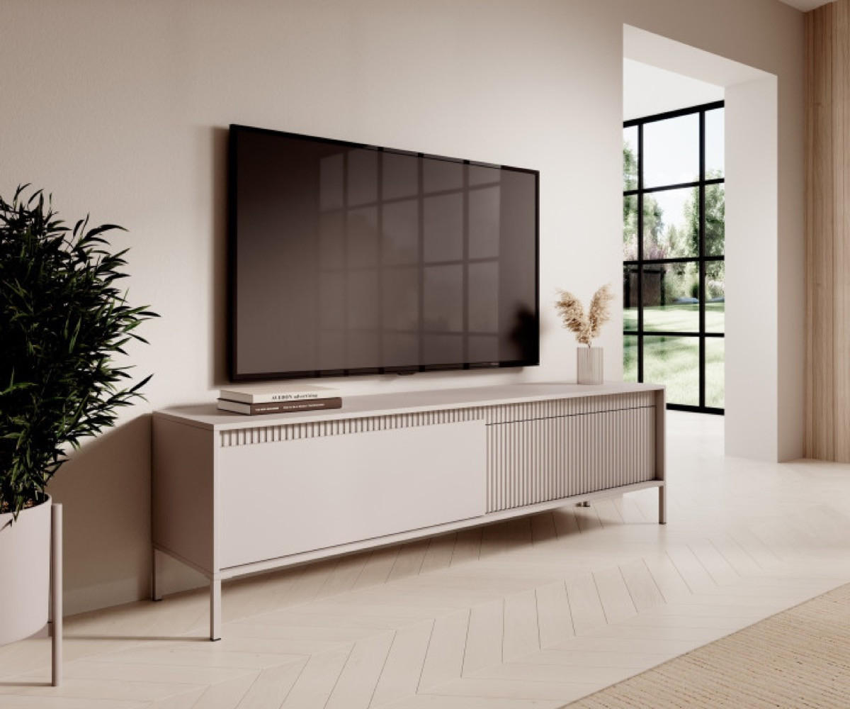 SCHRANK Beige ENSO Auf Metallfüßen - Beige, Holzwerkstoff (187.1/53.4/39.5cm) - Sepro Meble