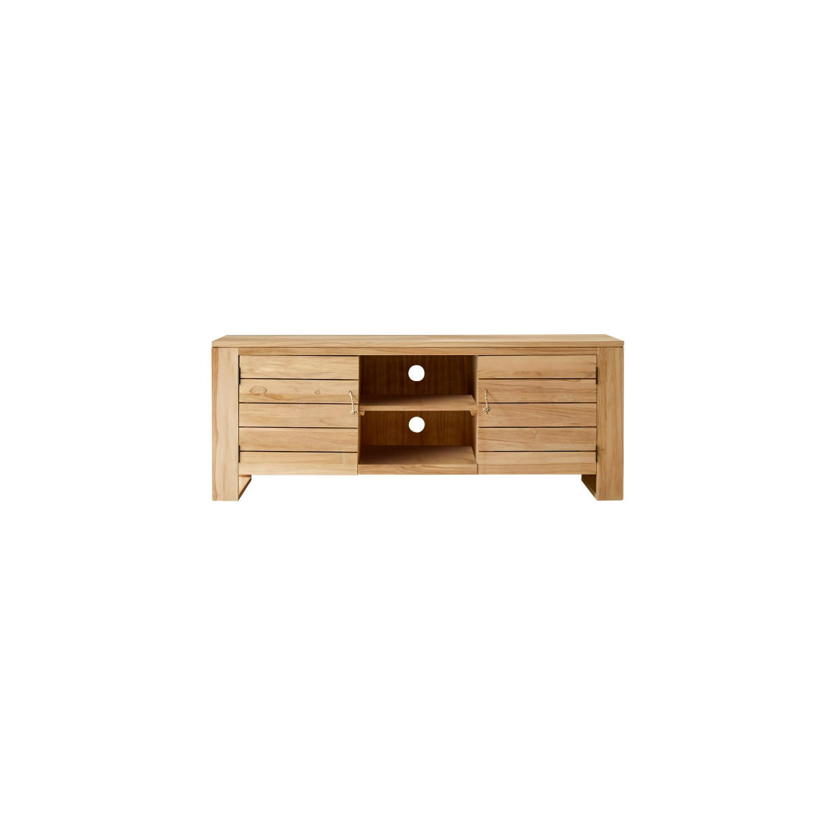 TV-SCHRANK Minimalys Natur aus Teak - Naturfarben, Holz (155/60/45cm) - Tikamoon