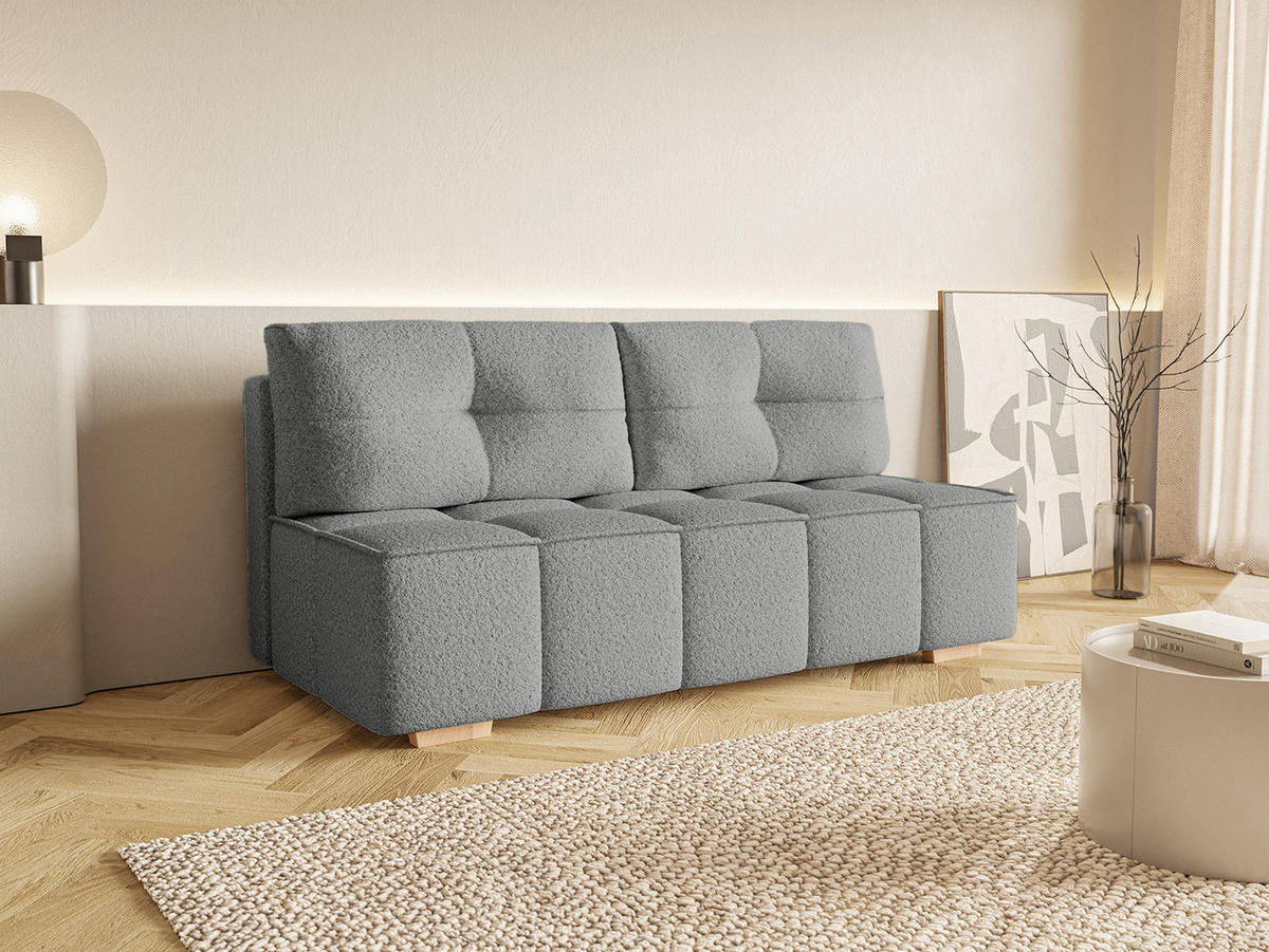 SOFA Miia mit Schlaffunktion, Grau - Grau, Textil (196/90/85cm) - Fedve