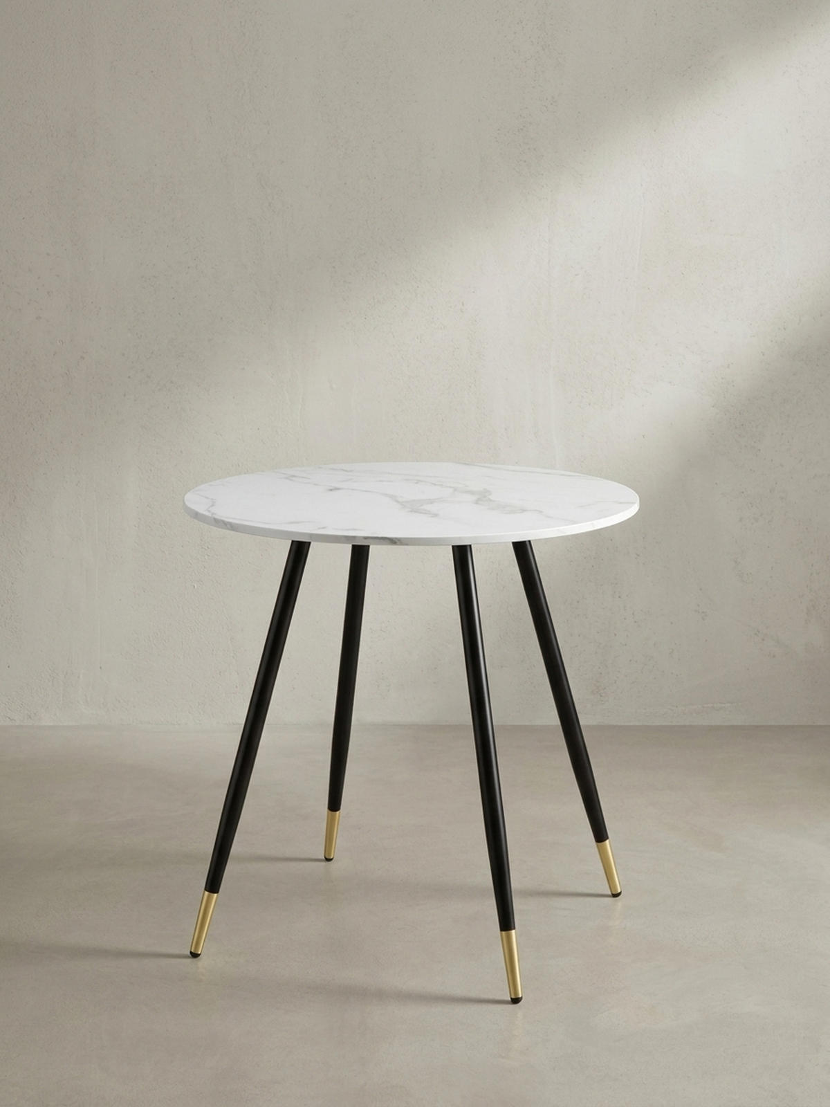ESSTISCH Marmoroptik Metall Rund Modern, Weiß 75x75x76 cm - Goldfarben/Weiß, Holzwerkstoff/Metall (75/75/76cm) - KADIMA DESIGN