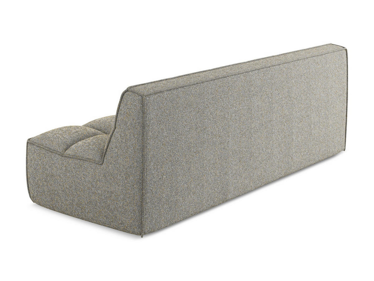 3-SITZER SOFA Strukturstoff Stoff Beige - Beige/Schwarz, Kunststoff/Textil (210/75/93cm) - Makamii
