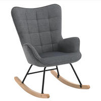 SCHAUKELSTUHL Dunkelgrau Samt mit Hoher Rückenlehne - Dunkelgrau, Textil (65/95/67.5cm) - Oxeza