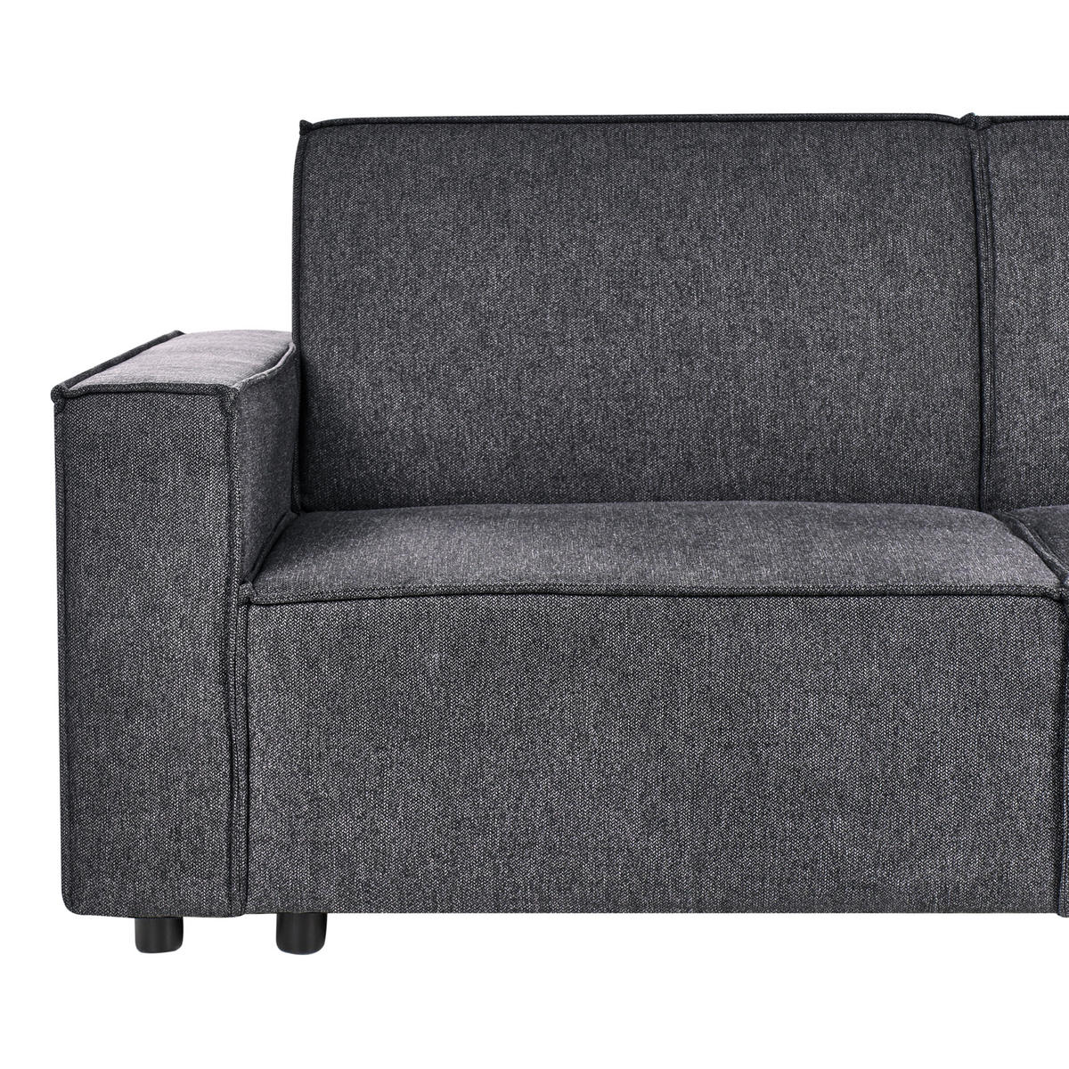 ECKSCHLAFSOFA 3-Sitzer Stoff Graphitgrau linksseitig Romedal Ii - Graphitfarben, Textil (290/173cm) - Beliani