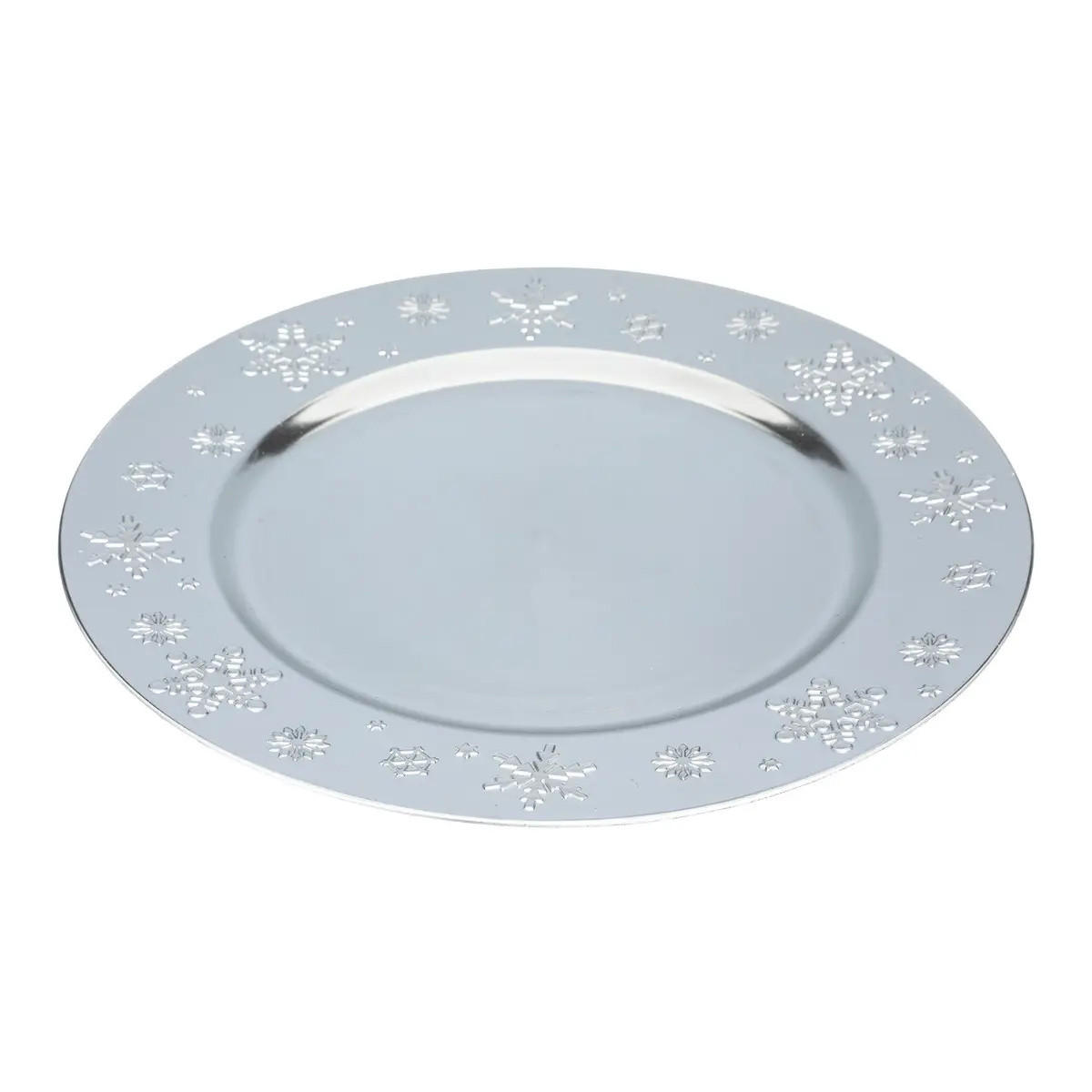 UNTERTELLER Weihnachten Ø 33 cm - Silberfarben, Kunststoff (33cm) - Atmosphera Createur d´interieur