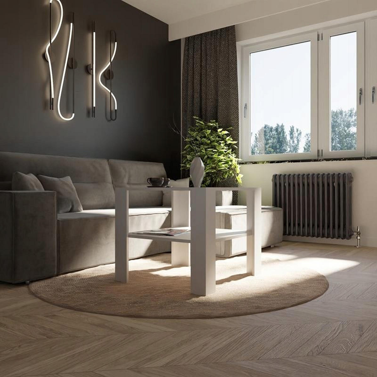 COUCHTISCH HOCH EX3 Weiß 68/68/60 cm - Weiß, Holzwerkstoff (68/68/60cm) - Matkam Möbel