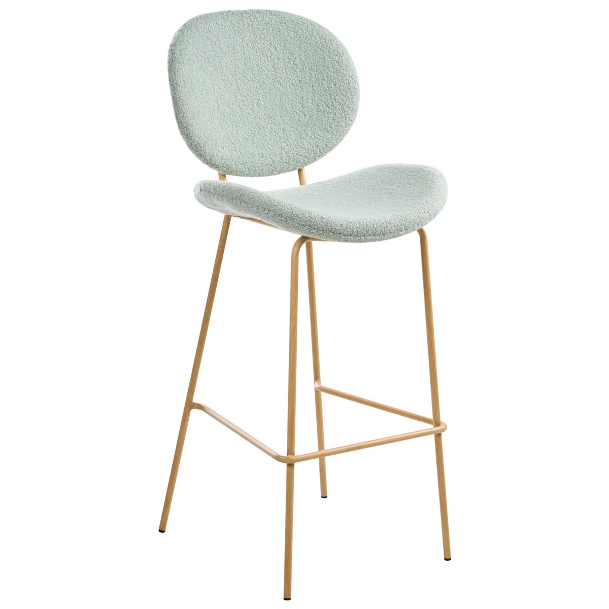 BARHOCKER 2er-Set Hellbraun/Hellgrün Luana - Hellbraun/Hellgrün, Textil (52/116/48cm) - Beliani