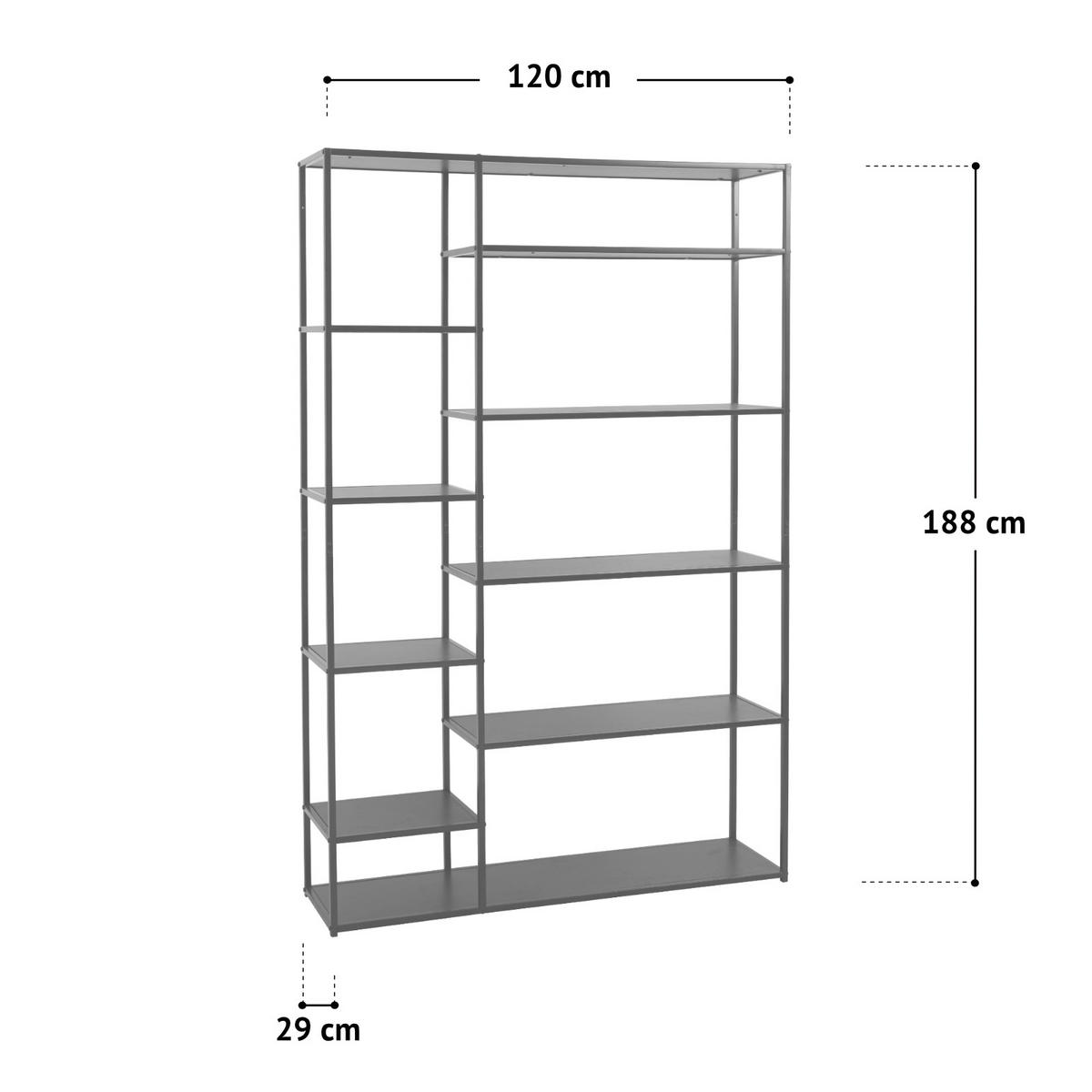 METALLREGAL CALIR Weiß - Weiß, Metall (120/188/29cm) - SVITA