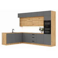 ECKKÜCHE 330 x 230 cm – Nexa K105-G330 – in Beige & Woodline / Matt - Beige/Schwarz, Holz/Metall (330/212/58cm) - ROYAL24_MARKT