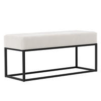POLSTERBANK STELLA 90 cm Metallgestell, Schwarz / Creme - Creme/Schwarz, Textil/Metall (90/44/30cm) - Idohome