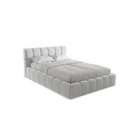 POLSTERBETT mit Bettkasten und Lattenrost 160x228 Grau - Silberfarben/Schwarz, Kunststoff/Textil (140/200cm) - Makamii