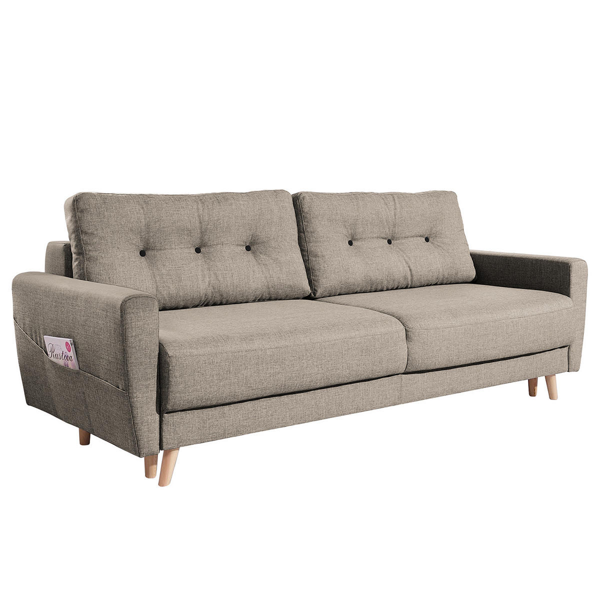 3-SITZER SOFA - Cappuccino, Textil (220/90/90cm) - home24