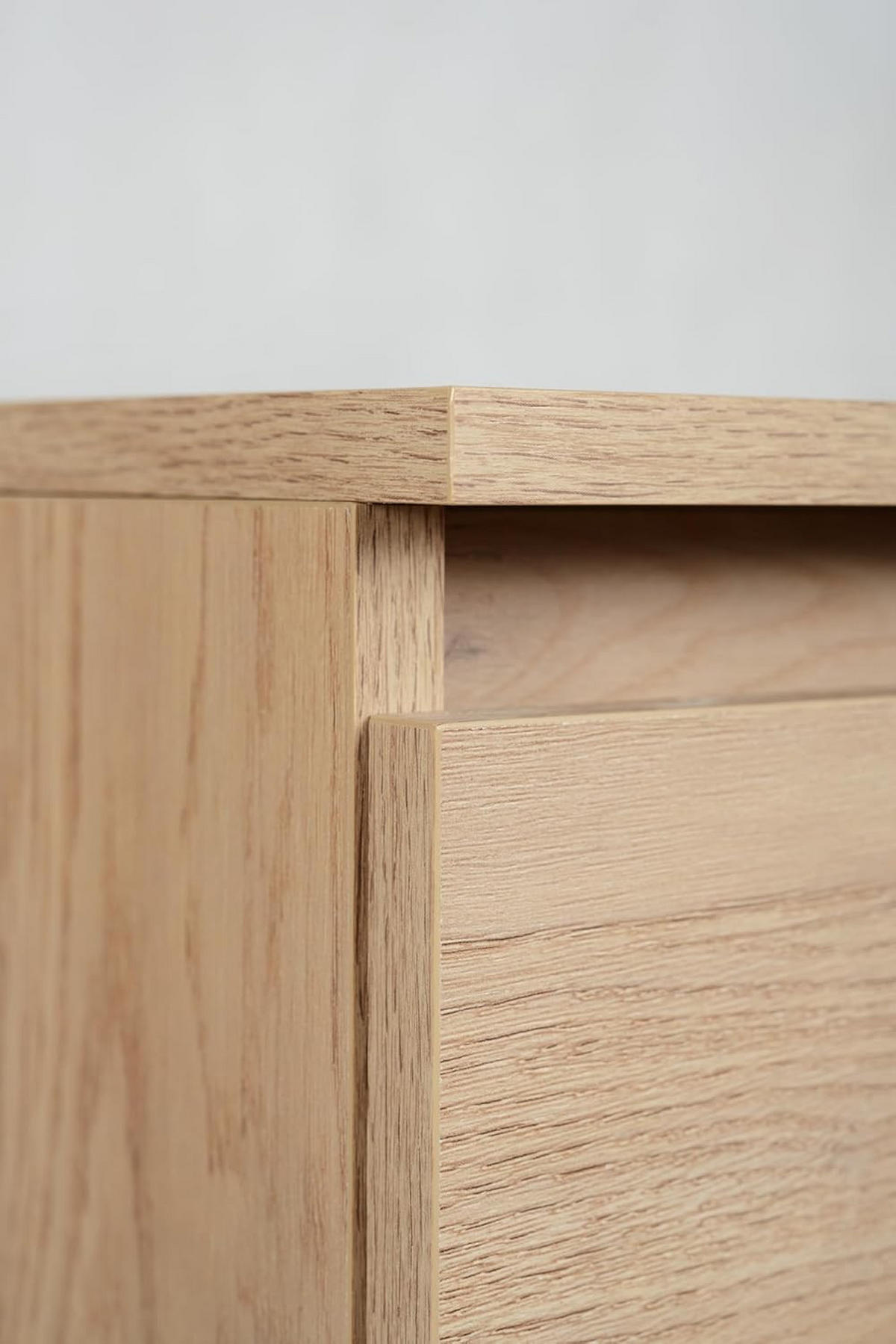 BADEZIMMERSCHRANK 80 cm + TOP + Möbelfüße, Farbe: helle Eiche, 80 x 46 x 80,7 cm, mit Arbeitsplatte - Eichefarben, Holzwerkstoff (80/80.7/46cm) - 3XE LIVING
