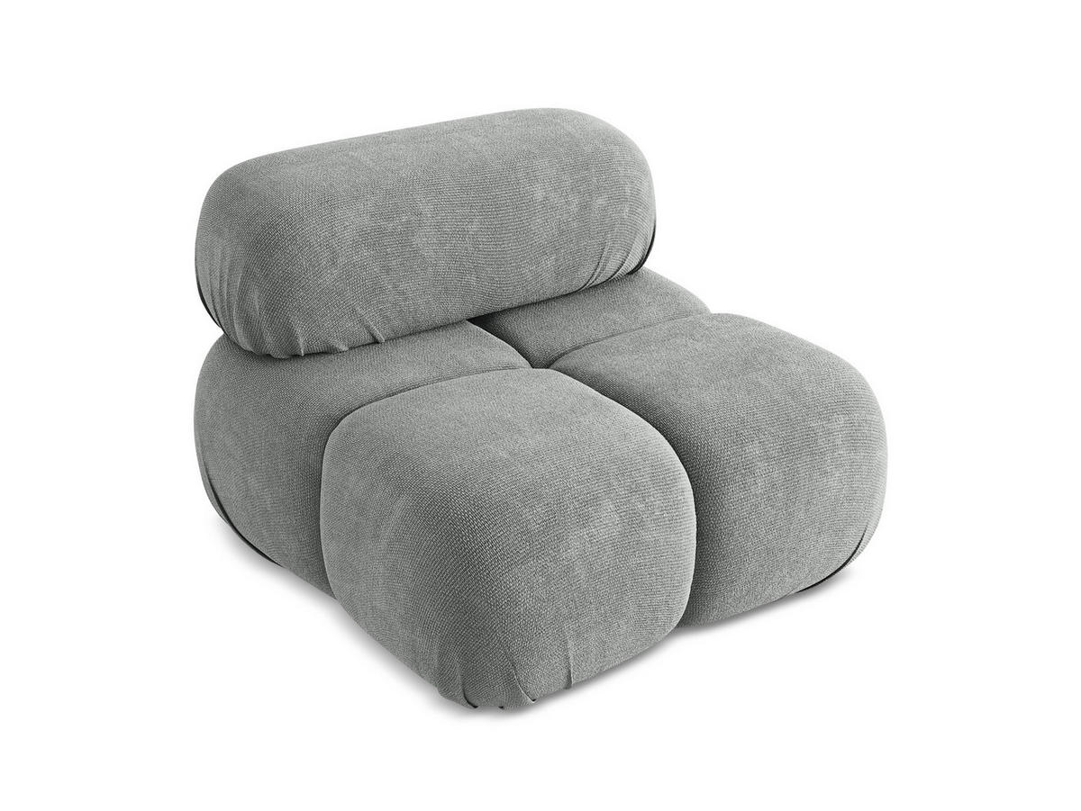 SESSEL Chenille Stoff Grau - Blau/Schwarz, Kunststoff/Textil (96/70/95cm) - Makamii