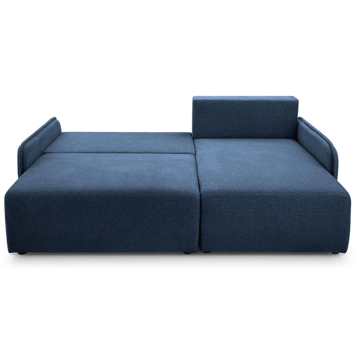 ECKSOFA Netarro, Marineblau Chenille, rechtsseitig - Schwarz/Dunkelblau, Kunststoff/Textil (147/198cm) - Selsey