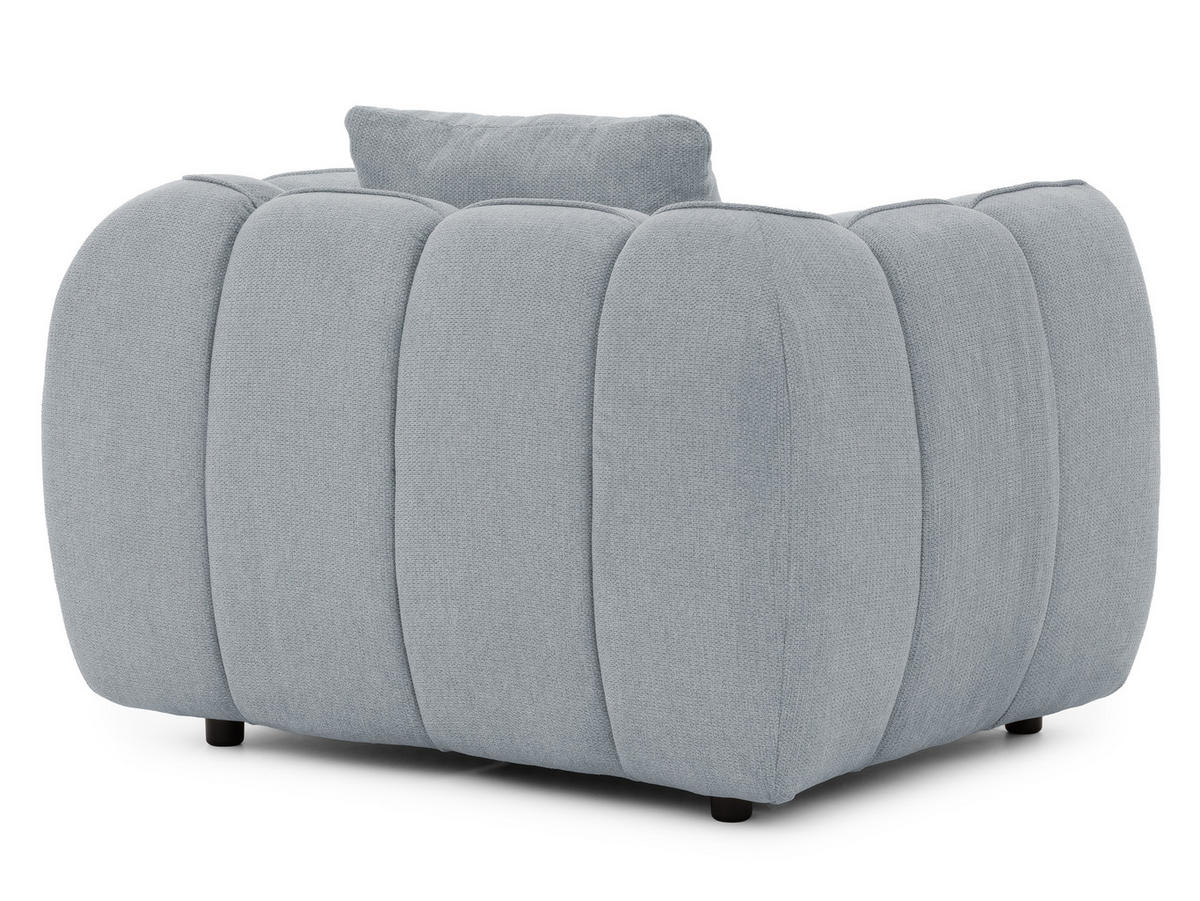 SITZGARNITUR 3+1 Nubira in tief gesteppter Bubble-Optik aus weichem Grau Strukturstoff im modernen Design - Schwarz/Grau, Holz/Kunststoff (228/69/89cm) - S-Style Möbel