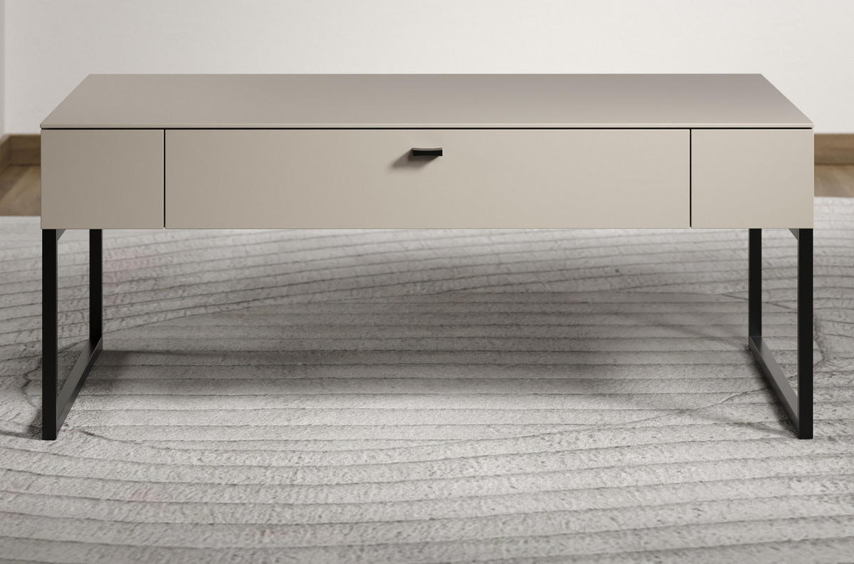 COUCHTISCH Kaschmir 110 cm, Wohnzimmertisch mit Schublade mit Soft-Close - Kaschmir, Holzwerkstoff/Metall (68/110/45cm) - Top.Furn