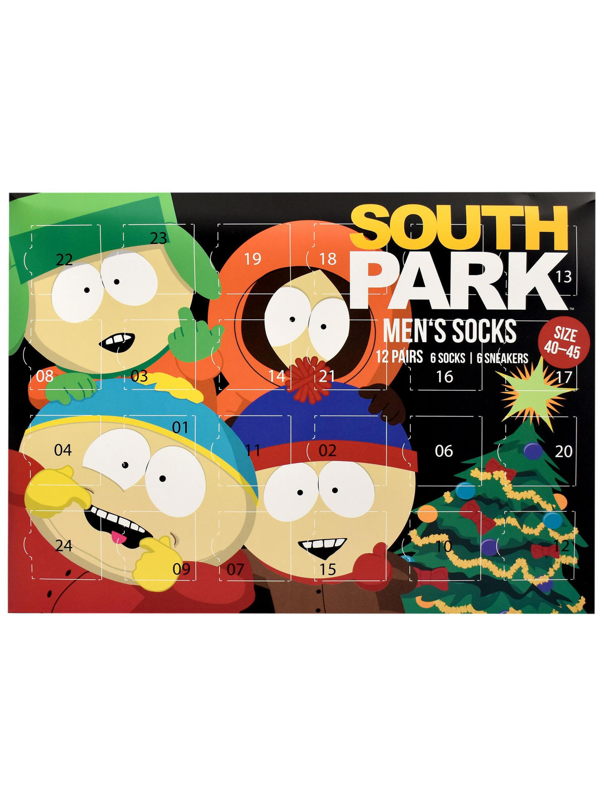 ADVENTSKALENDER South Park mit 12 Paar Socken Größe 40-45 - Multicolor, Textil (37/5/26.5cm) - United Labels