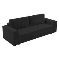 BIGSOFA Aydin Sofa Dunkelgrau 238/94/85 cm Cord mit Schlaffunktion Bettkasten - Dunkelgrau/Schwarz, Kunststoff/Textil (238/85/94cm) - AX Living