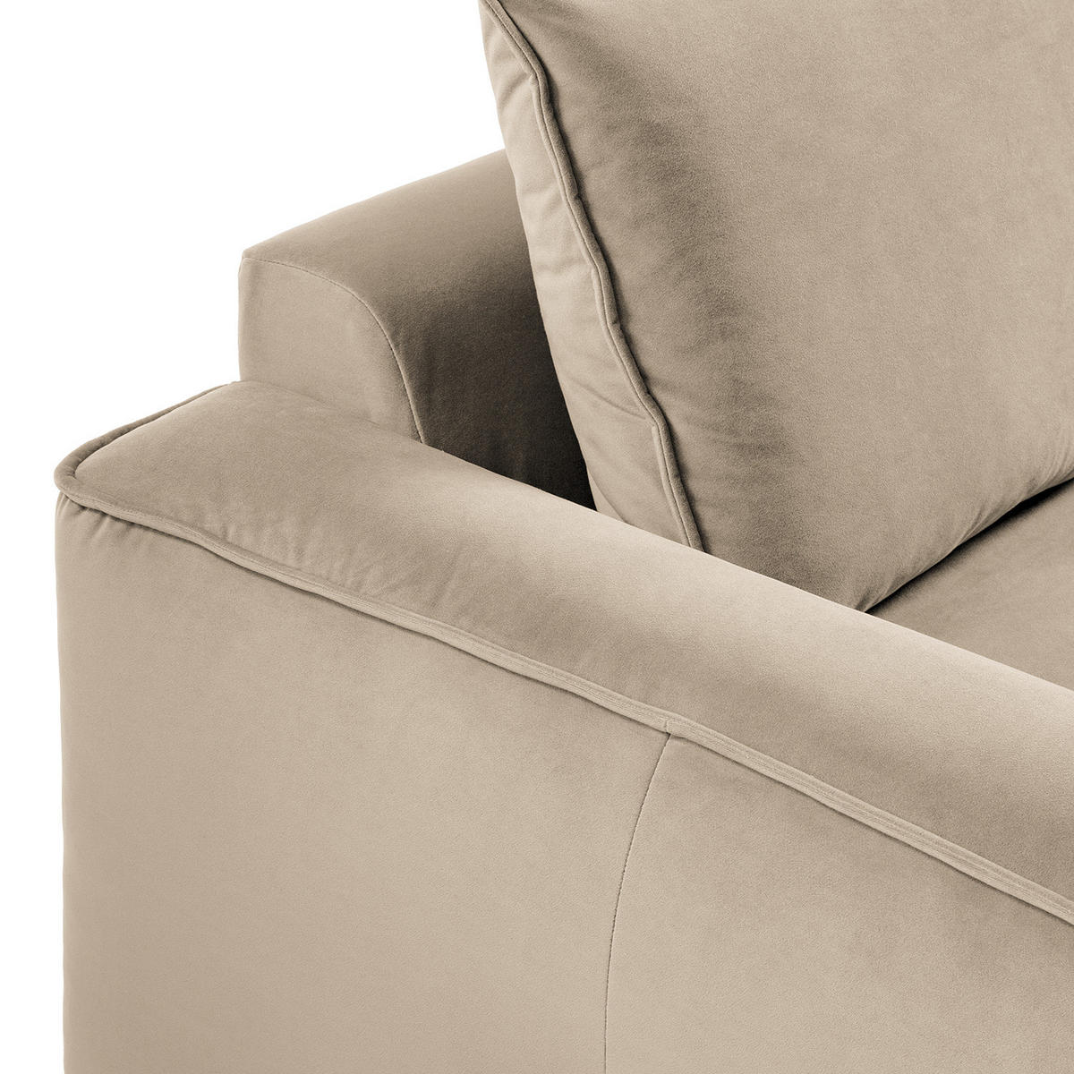 2,5-SITZER SOFA - modular - Beige/Schwarz, Holz/Kunststoff (189/80/99cm) - home24