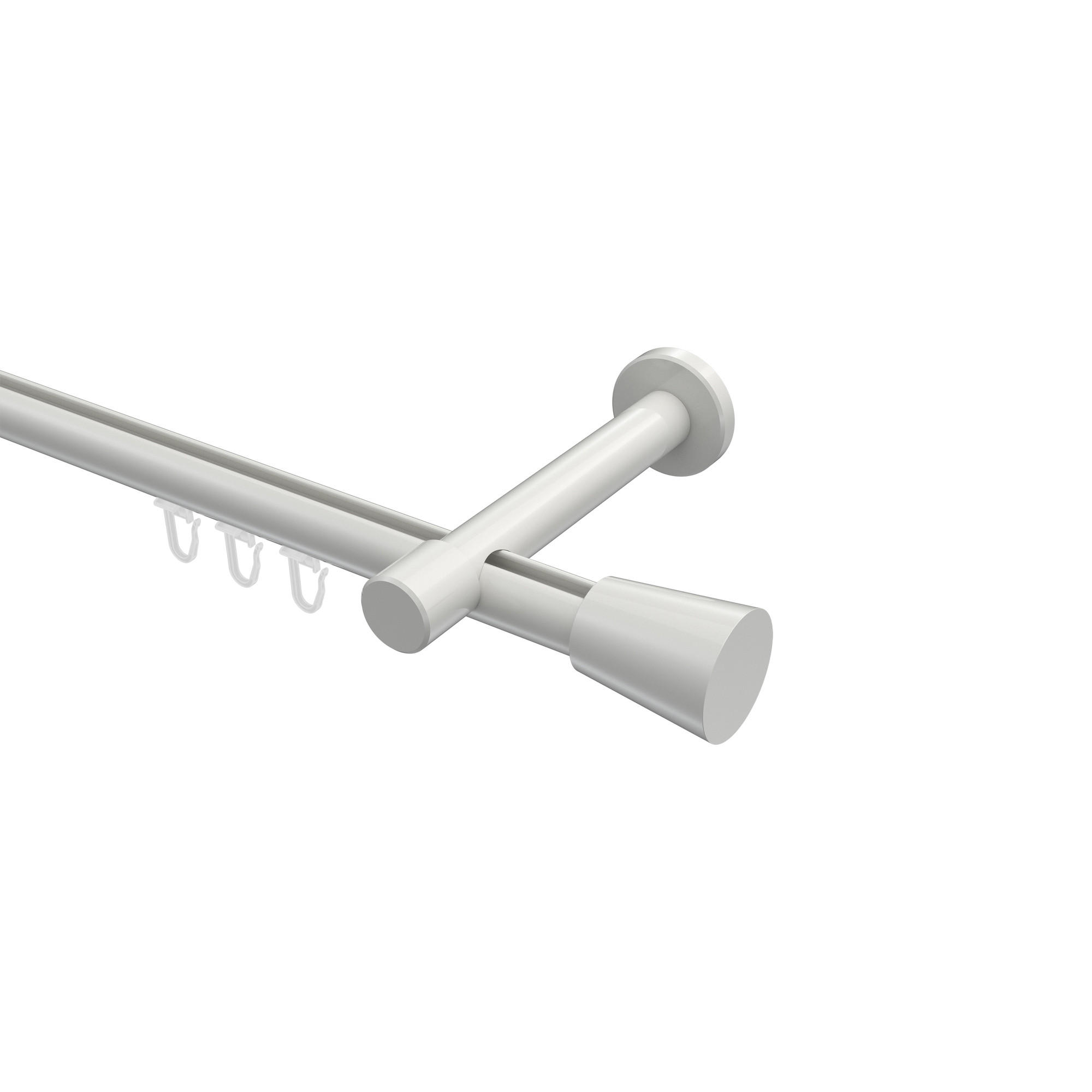 INNENLAUF-GARDINENSTANGEN-SET Prestige Sitra 520 cm (geteilt in 4 x 130 cm), 1-läufig, 20 mm Ø Weiß - Weiß, Metall (520cm) - INTERDECO