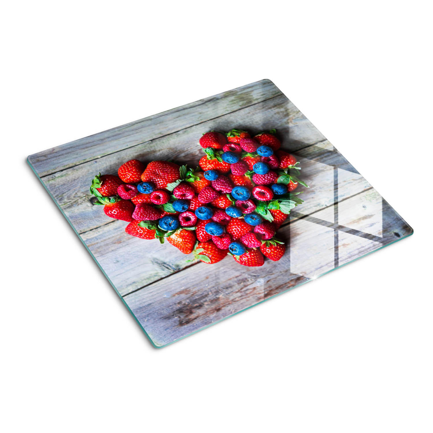 GLASPLATTE 60x52 cm Herz der Frucht - Rot, Glas (60/0.4/52cm) - TULUP