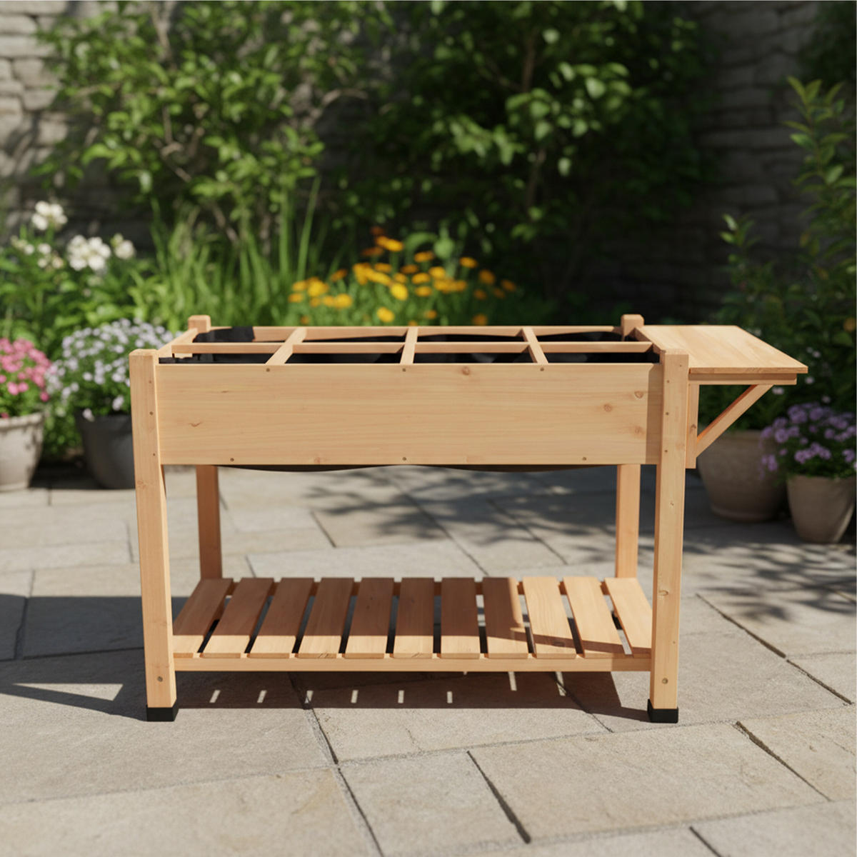 HOCHBEET - Orange, Holz/Textil (128/81/56cm) - Relaxdays