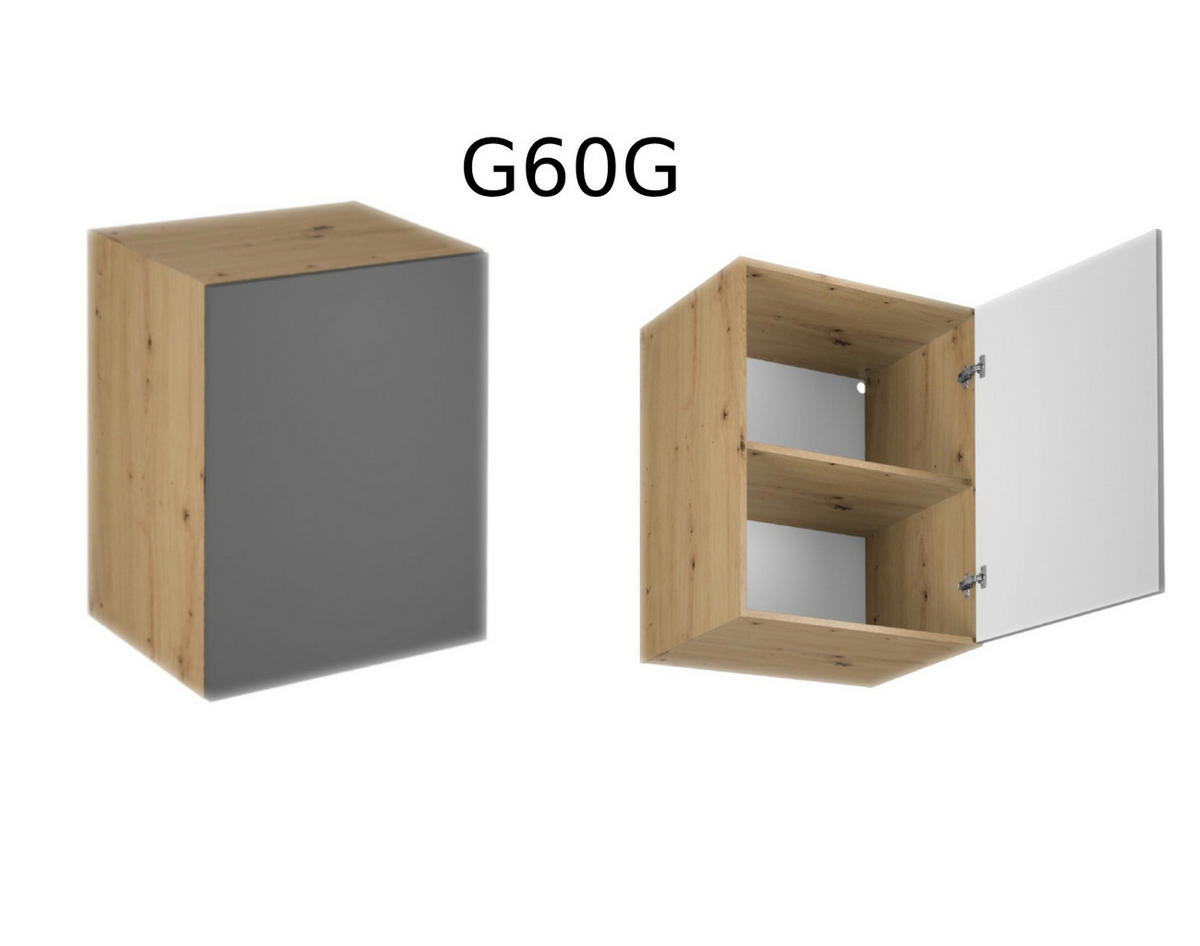 KÜCHENZEILE 400 cm - Langen K18-M400 - in Artisan Eiche/Grau - Grau, Holz (400/248/58cm)