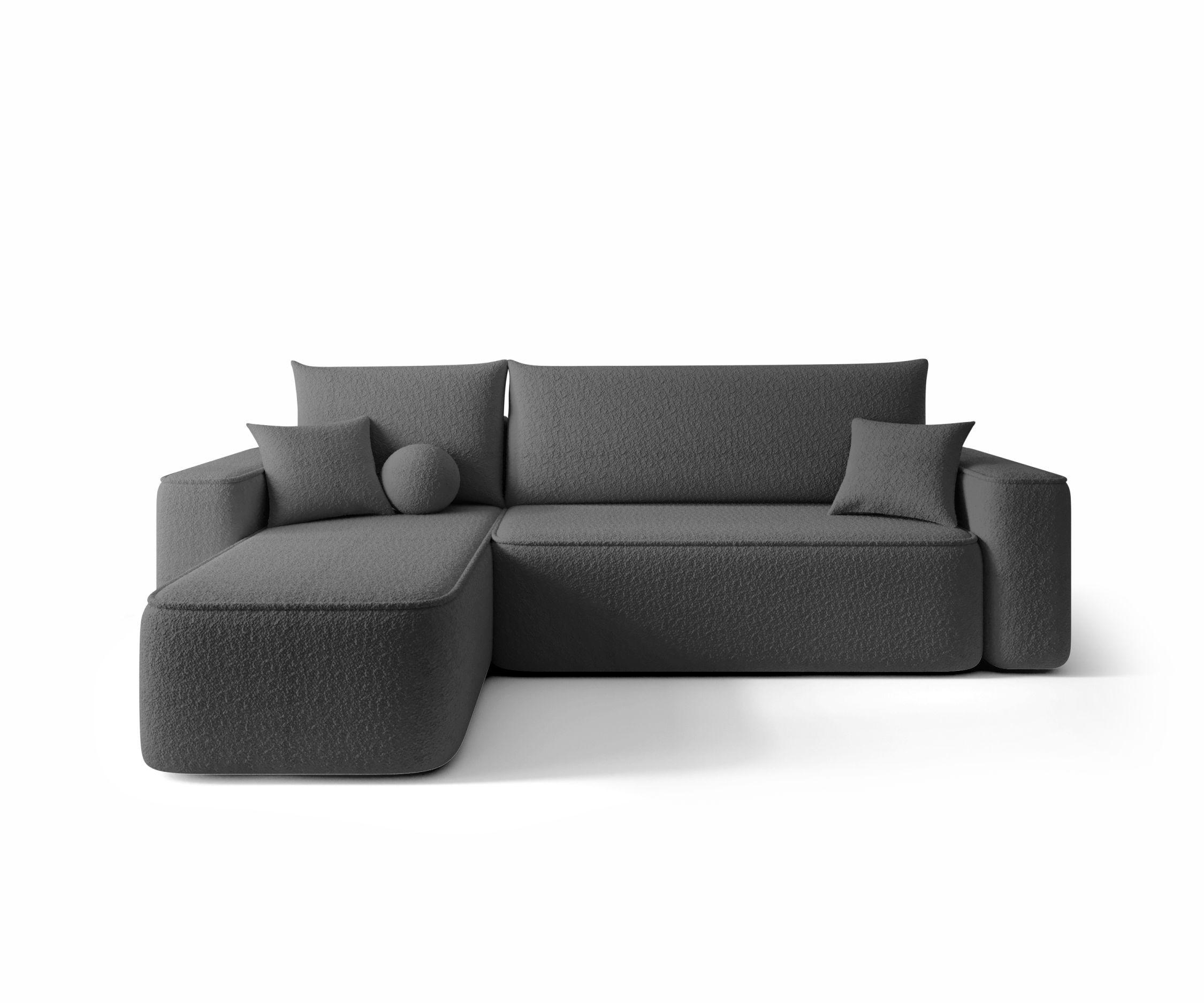 ECKSOFA mit Schlaffunktion SENNO Quelle 92 Links - Dunkelgrau, Textil (250/150cm) - Bedante