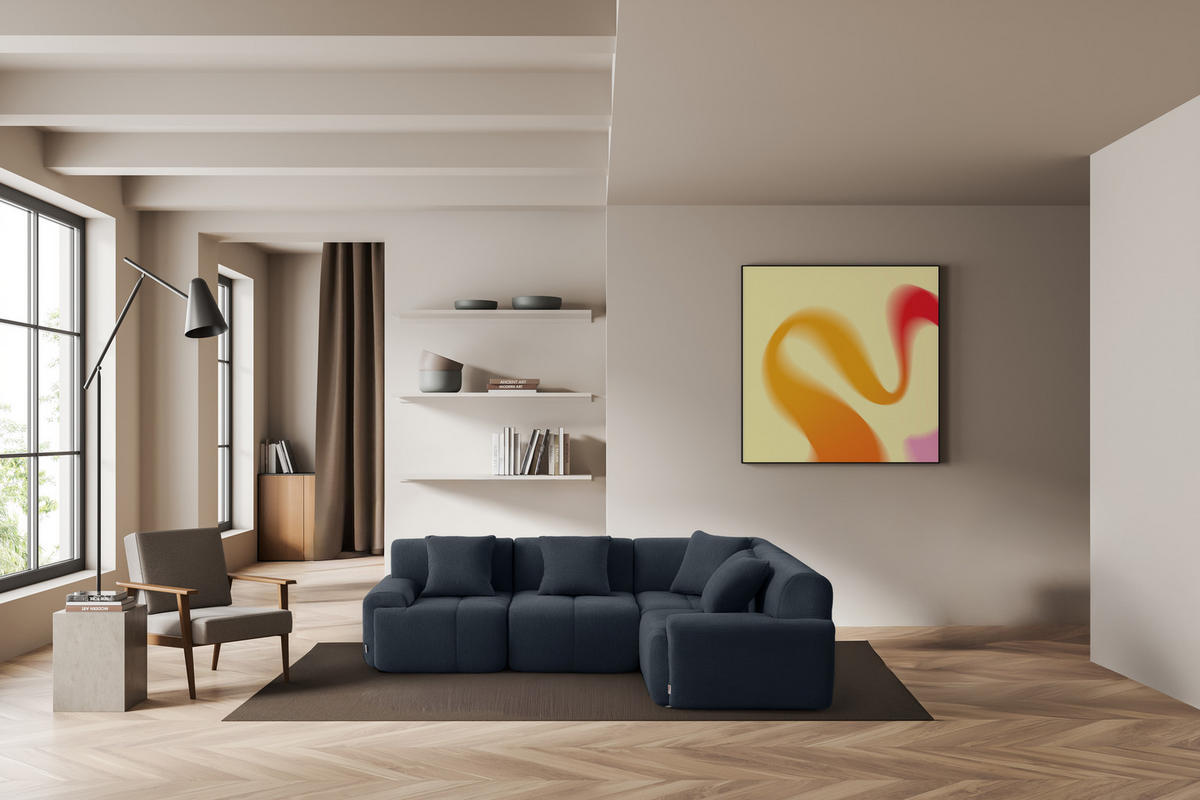 ECKSOFA Chenille Blaugrau - Blaugrau, Textil (260/185cm) - MILYsofa