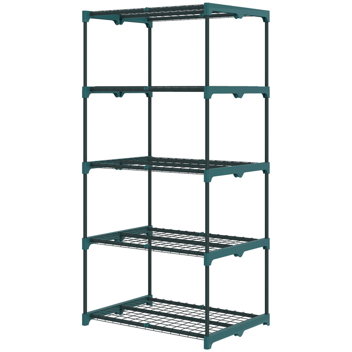 PFLANZENSTÄNDER DE-05352 5 Etagen, Stahl Dunkelgrün - Dunkelgrün, Metall (67/49/138cm) - ComfortXL