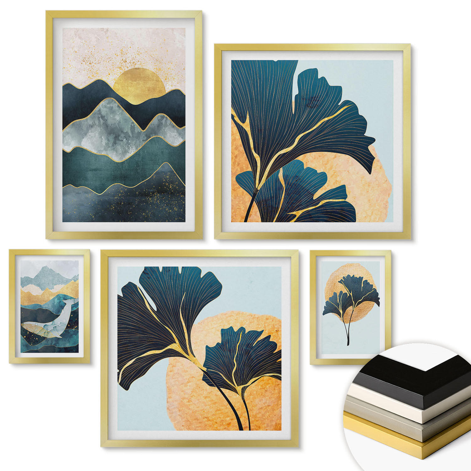 ArtPrintCave Wandbilder Gold 40x60 cm