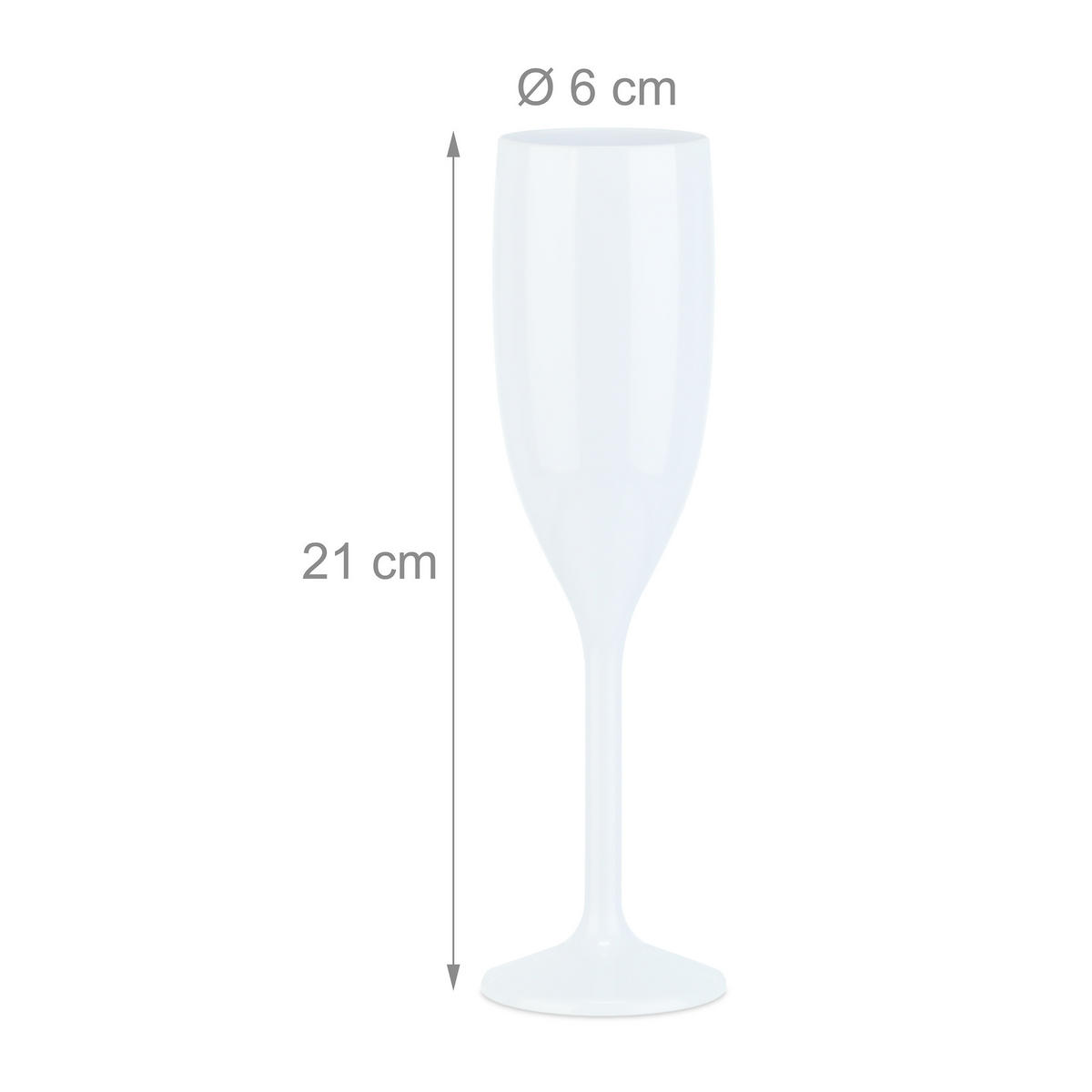 12xSEKTGLÄSER - Weiß, Kunststoff (0.15L) - Relaxdays